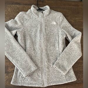 Women’s The North Face zippered sweater heathered grey size Small.